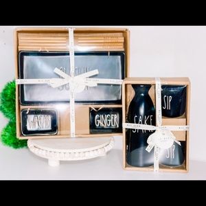 Rae Dunn SAKE & SUSHI set black